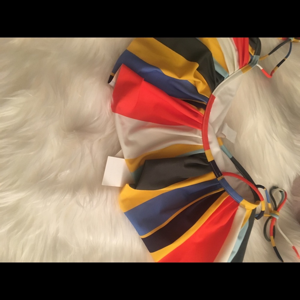 Tory Burch Stripe Flounce Bikini Top Dye Balloon - Picture 7 of 8